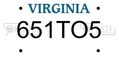 651TO5 Virginia License Plate
