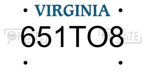 651TO8 Virginia License Plate