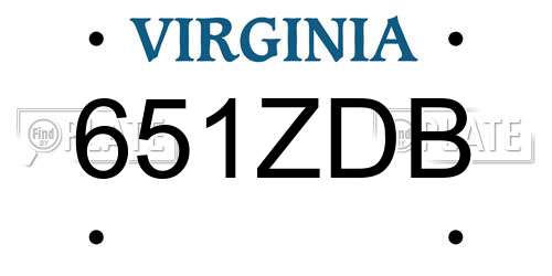 651ZDB Virginia License Plate