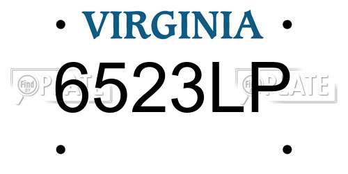 6523LP Virginia License Plate