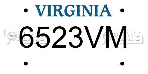 6523VM Virginia License Plate