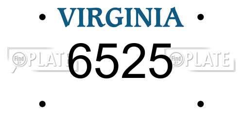 6525 Virginia License Plate