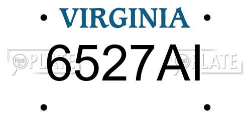 6527AI Virginia License Plate