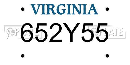 652Y55 Virginia License Plate