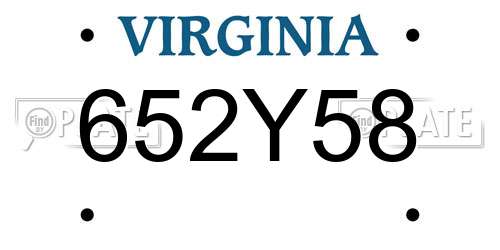 652Y58 Virginia License Plate
