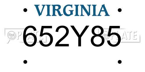 652Y85 Virginia License Plate