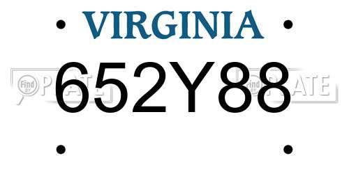 652Y88 Virginia License Plate
