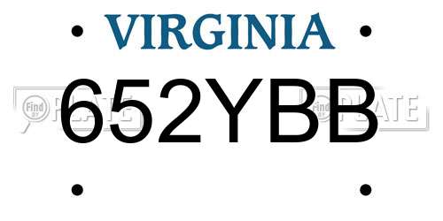 652YBB Virginia License Plate