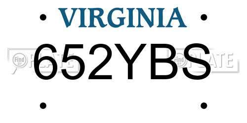 652YBS Virginia License Plate