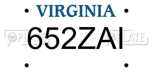 652ZAI Virginia License Plate
