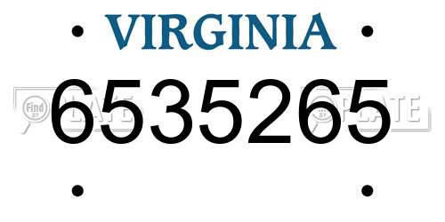 6535265 Virginia License Plate