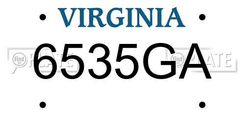 6535GA Virginia License Plate