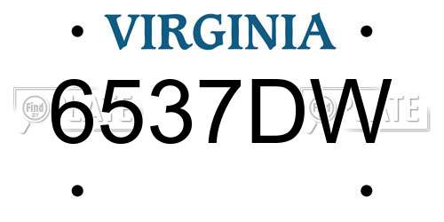 6537DW Virginia License Plate