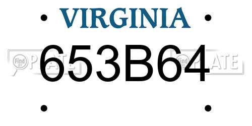 653B64 Virginia License Plate