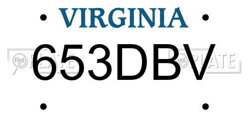 653DBV Virginia License Plate