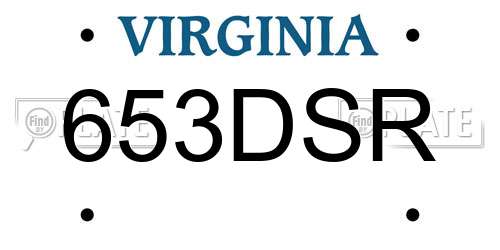 653DSR Virginia License Plate