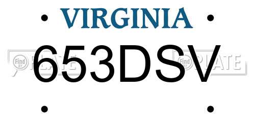 653DSV Virginia License Plate