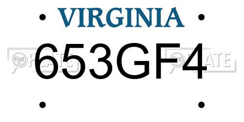 653GF4 Virginia License Plate