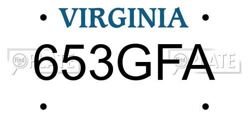 653GFA Virginia License Plate