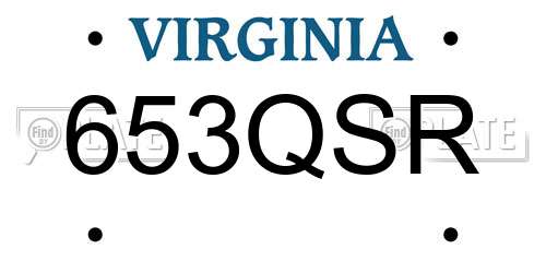 653QSR Virginia License Plate