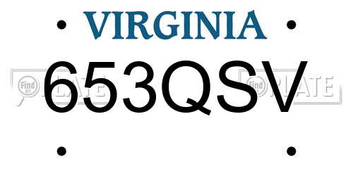 653QSV Virginia License Plate