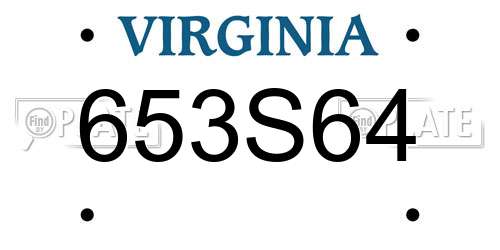 653S64 Virginia License Plate
