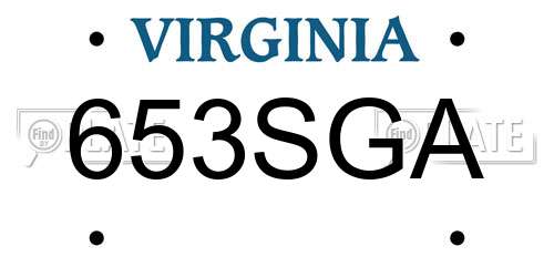 653SGA Virginia License Plate