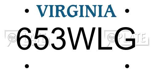 653WLG Virginia License Plate