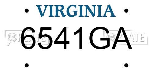 6541GA Virginia License Plate