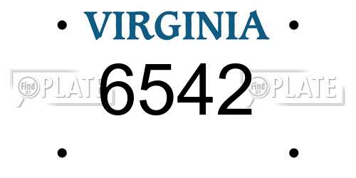 6542 Virginia License Plate