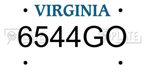 6544GO Virginia License Plate
