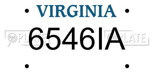 6546IA Virginia License Plate