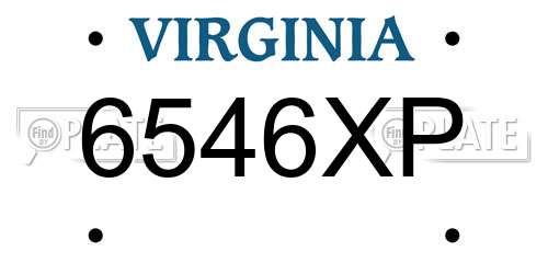 6546XP Virginia License Plate