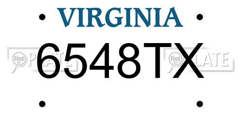 6548TX Virginia License Plate
