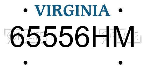 65556HM Virginia License Plate