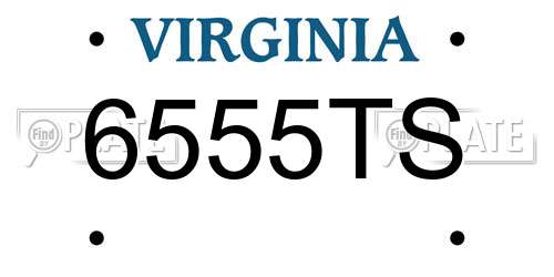 6555TS Virginia License Plate