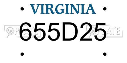 655D25 Virginia License Plate