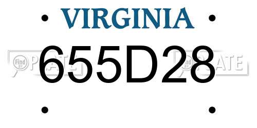 655D28 Virginia License Plate