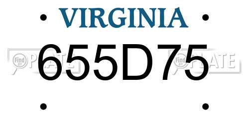 655D75 Virginia License Plate