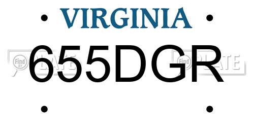 655DGR Virginia License Plate