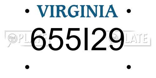 655I29 Virginia License Plate
