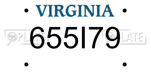 655I79 Virginia License Plate