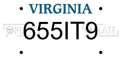 655IT9 Virginia License Plate