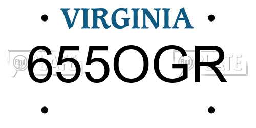 655OGR Virginia License Plate