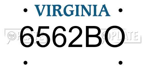6562BO Virginia License Plate