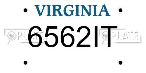 6562IT Virginia License Plate