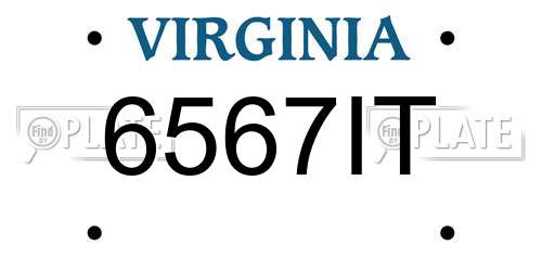 6567IT Virginia License Plate