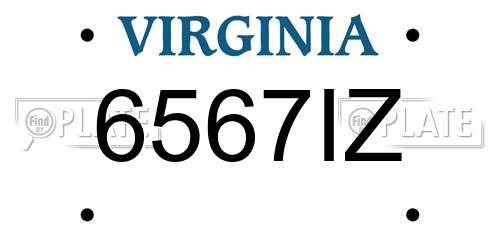 6567IZ Virginia License Plate