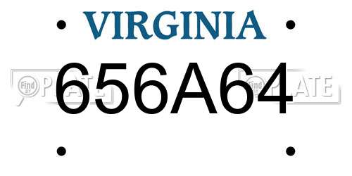 656A64 Virginia License Plate