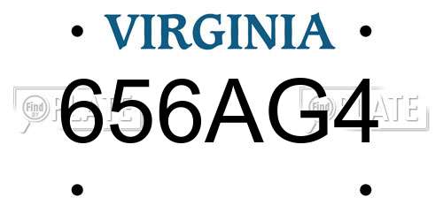 656AG4 Virginia License Plate
